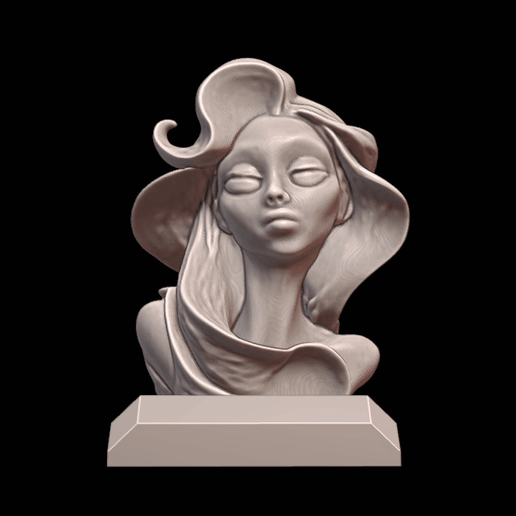 🌊 Dreaming Muse in Flowing Waves – I462 Gift Bust Figure