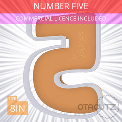 Number_Five~8in.gif Fichier STL Emporte-pièce numéro cinq 8in / 20.3cm・Objet imprimable en 3D à télécharger