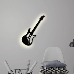 Final.gif Archivo STL Iluminación de fondo de guitarra en la pared・Objeto imprimible en 3D para descargar, 3dprintlines