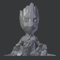 0001-0100.gif Free STL file Groot Low Poly・3D printing model to download