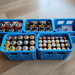 Bierkisten_animation.gif STL file Beer crates complete set battery boxes stackable + UK version・3D printing template to download