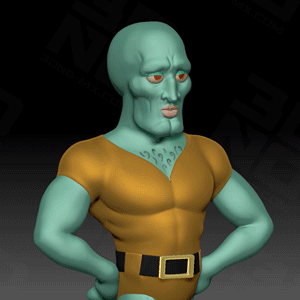 Handsome Squidward / Beau Carlo Tentacule - 3D model önizlemesi