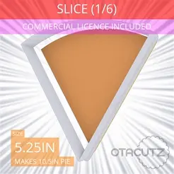 1-6_Of_Pie~5.25in.gif 3D file Slice (1∕6) of Pie Cookie Cutter 5.25in / 13.3cm・3D printer design to download