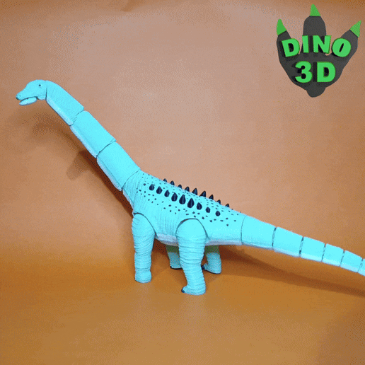 ARGENTINOSAURUS 🦕 GIANT SAUROPOD DINOSAUR FLEX DINO 3D LAKE NECK DINO WITH 3MF TITANOSAURUS - 3D model önizlemesi