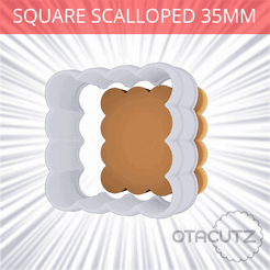 Square_Scalloped_35mm.gif 3D file Square Scalloped Cookie Cutter 35mm・3D print object to download