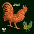 Gallo-Floral.gif Song of Nature: Floral Rooster - 2 Designs