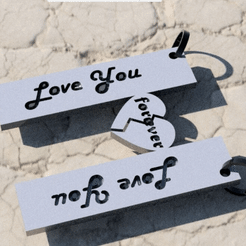 ezgif.com-gif-maker-4.gif STL file Love You Forever Key Chain・3D print model to download