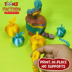 a Rate NO SUPPORTS STL file Flexi Print-In-Place Apple Worm Articulated・Model to download and 3D print, ToonzFactory