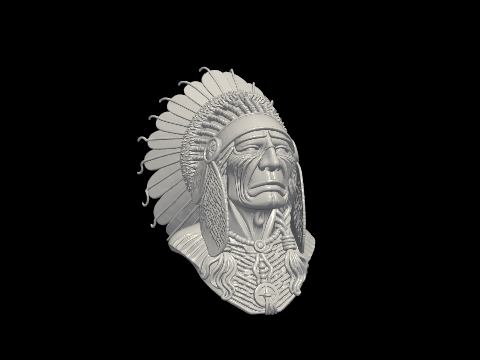 Native American Chief Bust - Feather Headdress