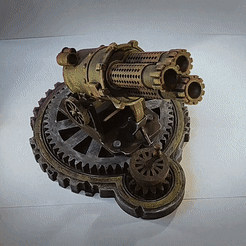 VID_20220105_104646-0-0-0.gif Archivo STL Cañón articulado steampunk 2022・Plan imprimible en 3D para descargar