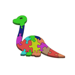 dinos-puzzle-x6-v2-video-converter.com.gif STL file Dino brontosaurus puzzle / rompecabezas・3D print design to download, miabarriosmartin