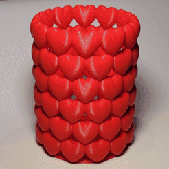 Hearts-Vase-Cup-Tray.gif Download STL file ♥ Hearts Vase Cup Tray ♥ • 3D printable model, abbymath