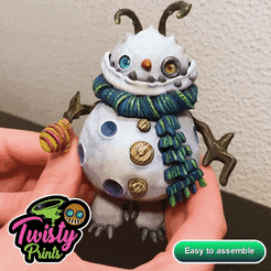 ezgif.com-gif-maker-7.gif STL file ☃️Articulated Monster Snowman - XMAS TREE ORNAMENT☃️・3D printer design to download, TwistyPrints