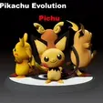 Pikachu-Evolution.gif Pikachu Evolution- FAN ART - POKÉMON FIGURINE - 3D PRINT MODELHERACROSS