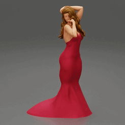 ezgif.com-gif-maker-47.gif Archivo 3D Hermosa mujer con vestido de noche Modelo de impresión 3D・Plan de impresión en 3D para descargar