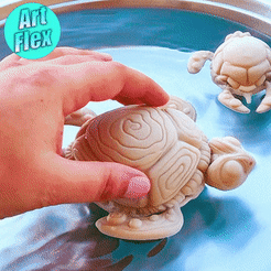 Turtle_02.gif STL file Cute_Flexi_Turtle_Print_In_Place・3D printing model to download
