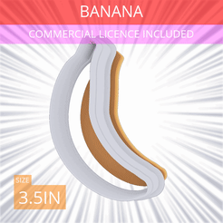 Banana~3.5in.gif Archivo 3D Cortador de galletas Plátano 8.9cm / 3.5in・Objeto para impresora 3D para descargar