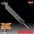 ezgif.com-video-to-gif-converted.gif Cloud Strife's Buster Sword from Final Fantasy VII Scale 1:1 Replica with led lights