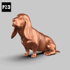 00T.gif Download STL file Basset Hound Pose 03 • 3D print template, peternak3d
