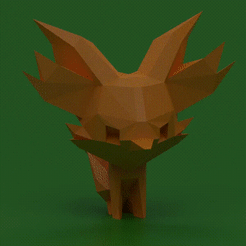 0001-0156-9.gif Download STL file Fennekin Low Poly • 3D printing template, madDoctor