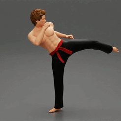 ezgif.com-gif-maker.gif 3D file Karate man in a red belt・Template to download and 3D print