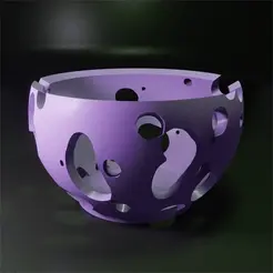blob360.gif Free STL file Bowl with stylish organic holes・3D printing design to download