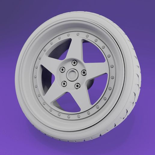 ezgif.com-gif-maker.gif JRacing 6 Style - scale model wheel set - 17-18" - rim and tire