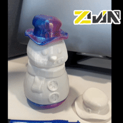 Snowman.gif Fichier STL PORTE-BONHOMME DE NEIGE DE NOËL・Objet pour imprimante 3D à télécharger, will-pbok