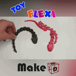 GIF.gif Archivo STL Snake flexi - Print-in-place・Plan imprimible en 3D para descargar, make3ddigital