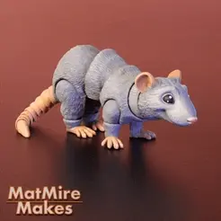 Rat_Painted_offset2_gif.gif Rat Articulated Fidget Figure, 3mf included, cute rodent flexi