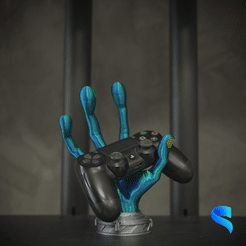 4-Finger-Alien-Hand-Controller-Holder-GIF.gif Archivo STL Soporte para mando Alien de 4 dedos・Diseño de impresora 3D para descargar