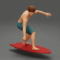 ezgif.com-gif-maker-21.gif 3D file Young surfer man on surfboard riding the wave・Model to download and 3D print