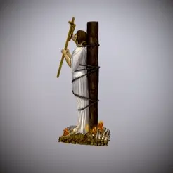 joan_of_arc_at_the_stake.gif Fichier 3D Statue de Jeanne d'Arc sur le bûcher pour impression 3d・Objet pour impression 3D à télécharger