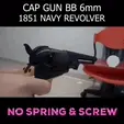 CAP GUN BB 6mm 1851 NAVY REVOLVER NO SPRING & SCREW Colt Navy 1851 Revolver Cap Gun BB 6mm Fully Functional Scale 1:1