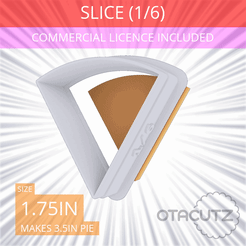 1-6_Of_Pie~1.75in.gif 3D file Slice (1∕6) of Pie Cookie Cutter 1.75in / 4.4cm・3D print design to download