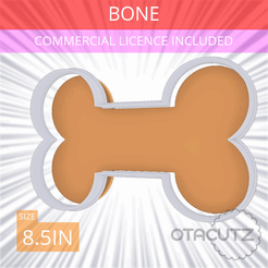 Bone~8.5in.gif STL file Bone Cookie Cutter 8.5in / 21.6cm・3D printable model to download