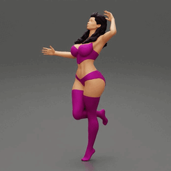 ezgif.com-gif-maker.gif Archivo 3D Hermoso retrato de chica con estilo en bikini posando en la playa de arena Modelo de impresión 3D・Design para impresora 3D para descargar, 3DGeshaft