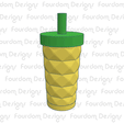 Untitled.gif 3D file Starbucks Inspired Pineapple Tumbler Keychain with Removable Screw Top Pill Box・Model to download and 3D print