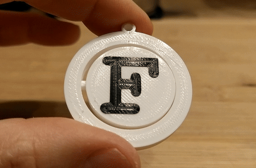 🔑 Key ring letter F・ STL File for 3D printing・Cults