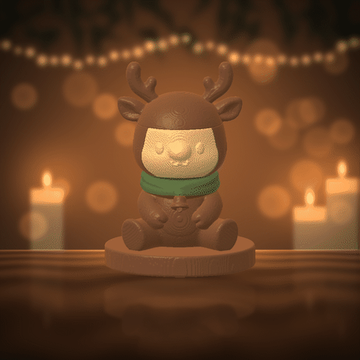 Reno chibi – Multipartes sin AMS (STL + 3MF) / Reindeer No AMS