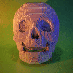 voxelskull.gif Download OBJ file Voxel skull (minecraft style) • Object to 3D print, MysteryFactoryShop