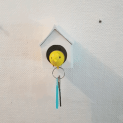 20201209_205331.gif 3D file Bird And Hut Design Wall Keychain・3D printable design to download, BaptCraft