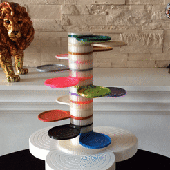 VIDEO-SUPPORT-COLIMACON.gif STL file ROTATING SPIRAL SHELF・3D printing idea to download