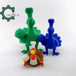 TukeyChef.gif Cobotech Articulated Turkey Chef, décor de Thanksgiving