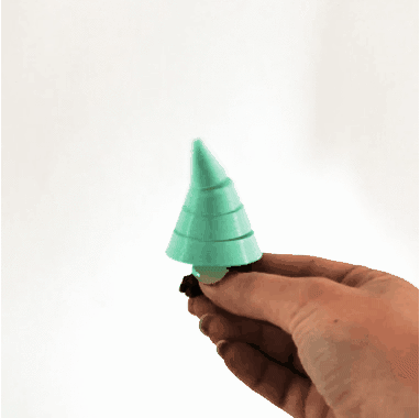 WIGGLY-FIR-FINAL-GIF.gif STL file Print in place Foldable mini House with wiggling Fir!・3D printing model to download, PA1