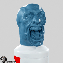ZombToothCap.gif STL file Zombie - Toothpaste Cup・3D printing design to download