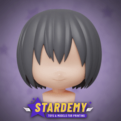 hair_bob.gif 3D file Nendoroid Bob Hairstyle Manta Armin Chibi Stardemy・Template to download and 3D print, Stardemy