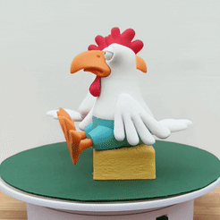 POULES.gif 3D file Chickens in underwear・3D print model to download