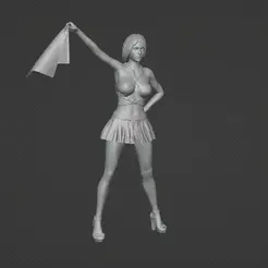 Video_2023_09_22-1_edit_0.gif Datei STL Fahnenabwurf Race Girl・Modell für 3D-Druck zum herunterladen