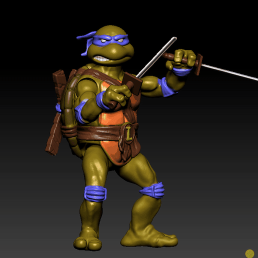 Leonardo.gif Leonardo TMNT 6" ACTION FIGURE FOR 3D PRINTING.